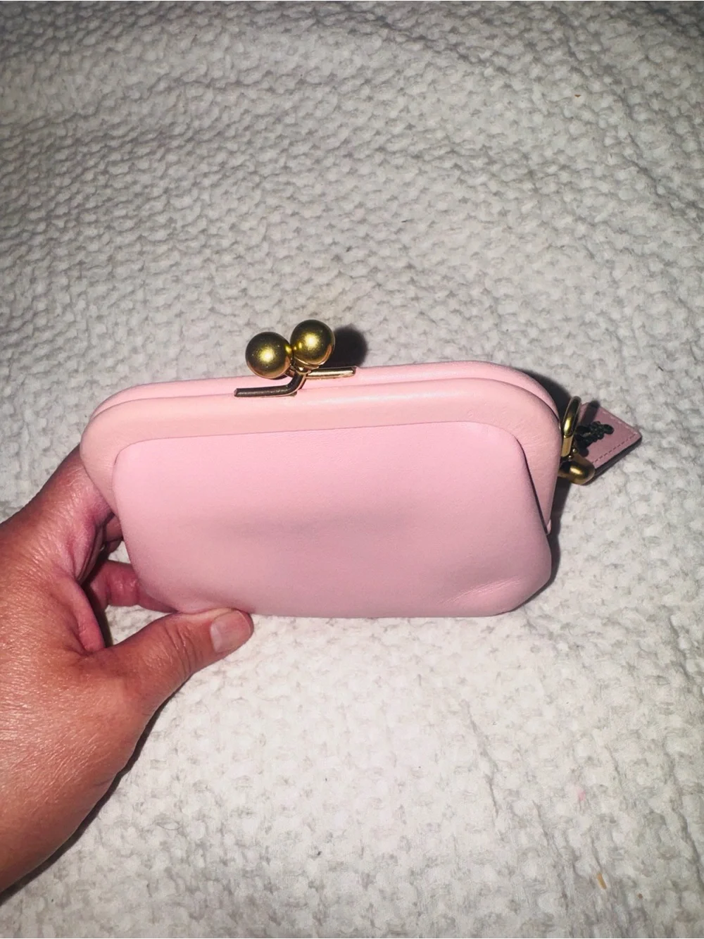 COACH 1941 Kisslock Coin Change Purse PINK Glovetan Leather